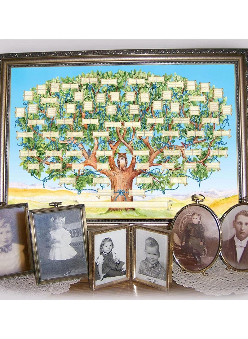 GGOOT Genealogy Poster | Cherish Ancestry Tree Chart,23x35in Genealogy Supplies DIY Ancestry Photo Gallery Frame Decor 6 Generation for Grandparents Mother Baby - Image 2