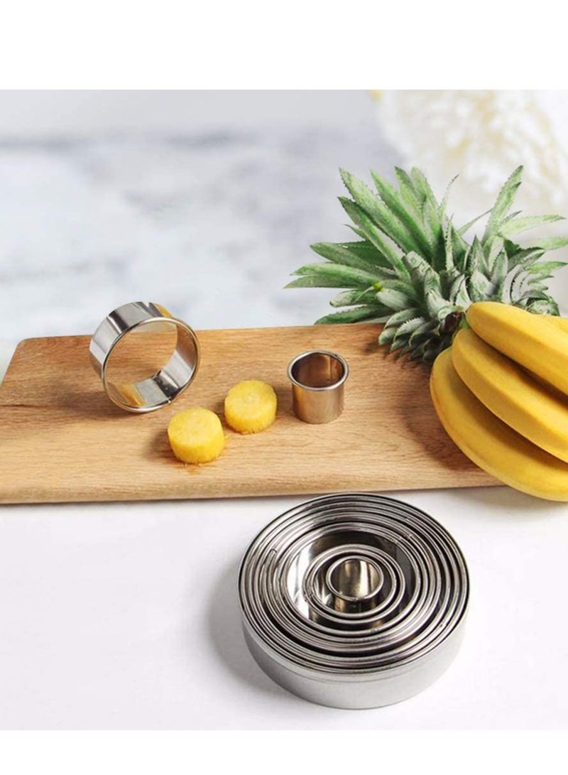 SYOSI Round Cookie Biscuit Cutter Set, Pastry Cutters Round, Cookie Cutter Set, Biscuit Cutters, Ring Scone Cutter, Stainless Steel Metal Circle Cookie Cutter for Pastry, Donut, Baking, DIY Cake 11 Pcs  - Image 4