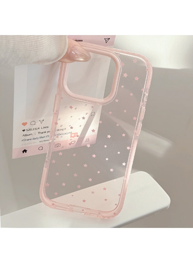 NIBEMINENT Girlish Pink Stars Protective TPU Case Cover For iPhone 17