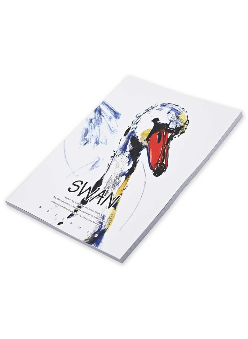 FIS 8 Pieces Soft Cover Notebook 96 Sheets A4 Swan Design - Image 3