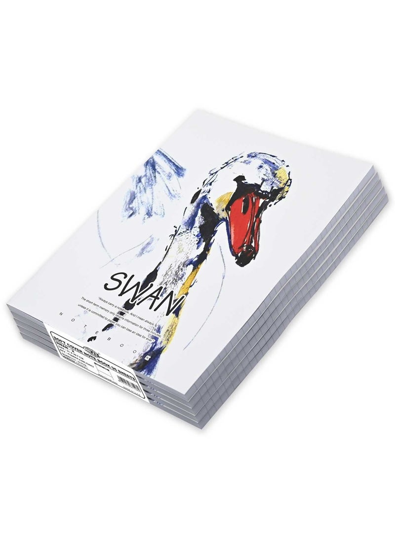 FIS 8 Pieces Soft Cover Notebook 96 Sheets A4 Swan Design - Image 1