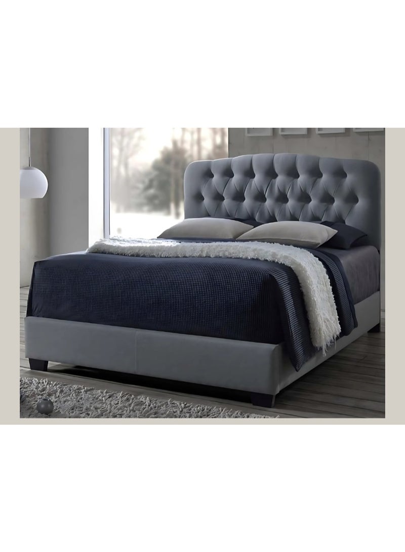 Jaguar |SGL Bed, Chanel Fabric, Size 120*200*125 cm Silver Color, From Modern Suite - Image 1