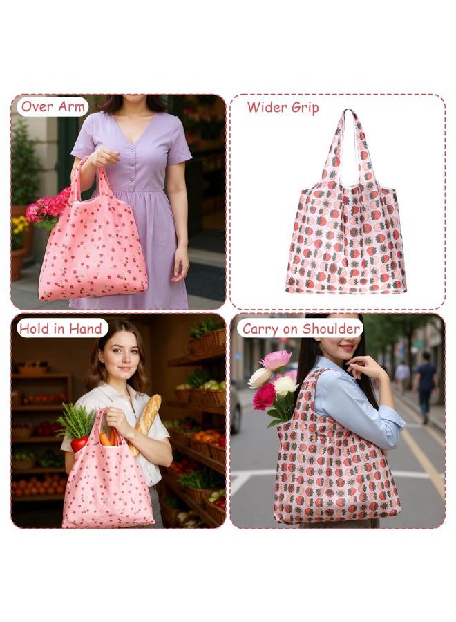 YBEATY 2 Pcs Reusable Shopping Bags Cute Extra Large Foldable Bag Travel Waterproof Totes Pouch Washable Polyester Bag in Pocket Kitchen Daily Grocery Bags Supplies - Image 2