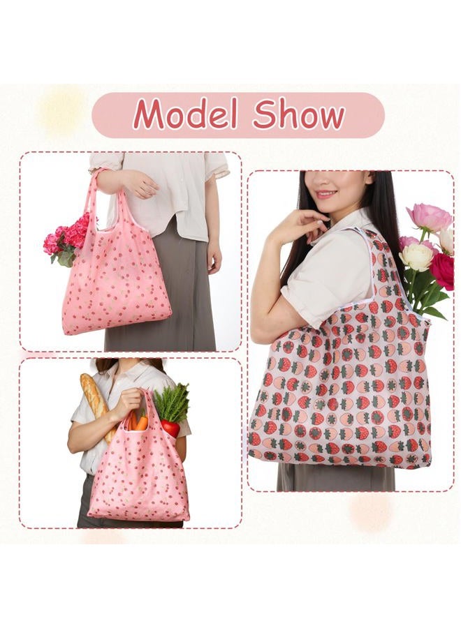 YBEATY 2 Pcs Reusable Shopping Bags Cute Extra Large Foldable Bag Travel Waterproof Totes Pouch Washable Polyester Bag in Pocket Kitchen Daily Grocery Bags Supplies - Image 4