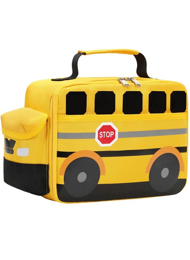 Bluboon Insulated Lunch Box for Kids Boys Girls School Lunch Bags Reusable Cooler Thermal Meal Tote for Picnic (Yellow School bus) - Image 1