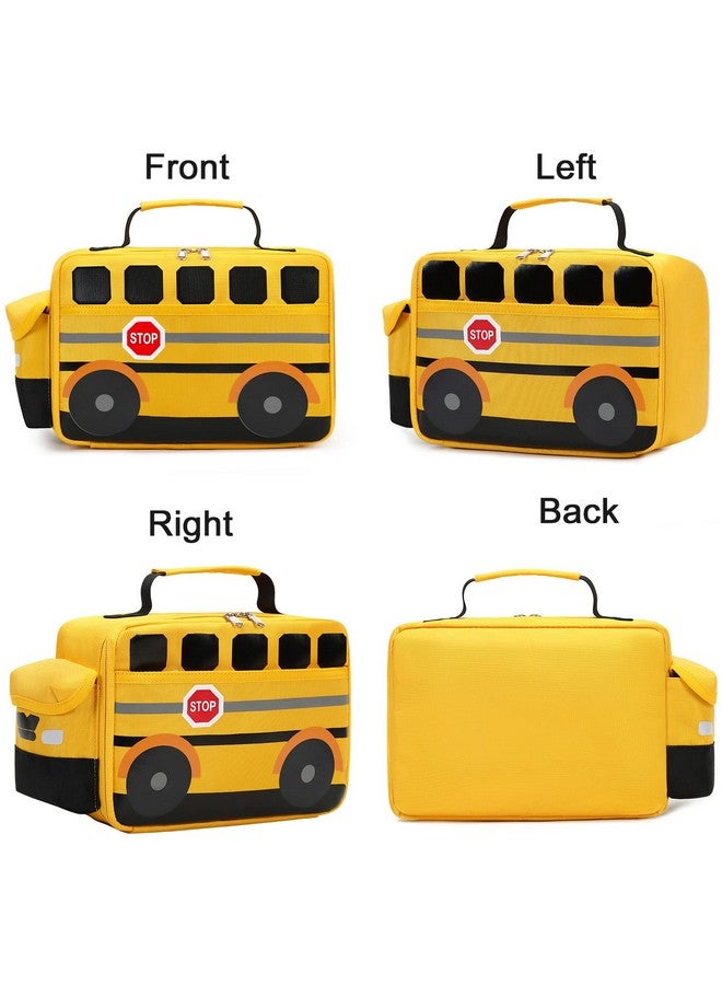 Bluboon Insulated Lunch Box for Kids Boys Girls School Lunch Bags Reusable Cooler Thermal Meal Tote for Picnic (Yellow School bus) - Image 4