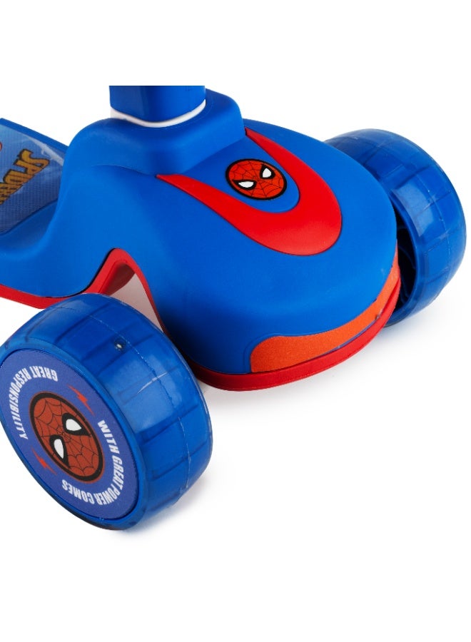 Disney Spider-Man 2-in-1 Foldable Twist Scooter for Kids - 30 Adjustable Height - Flashing Wheels - Foldable Kids Scooter 3 Wheel with Removable Seat - Ages 3 to 8 - Aluminium Frame - Red - Image 2