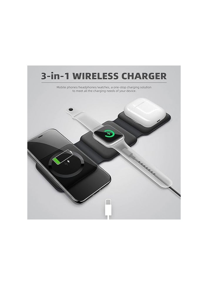 Excefore 3 in 1 Wireless Charger, Wireless Charging, Wireless Magnetic Fast Charging Foldable Dock station Charger - Image 2
