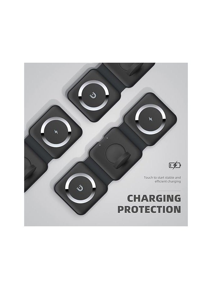 Excefore 3 in 1 Wireless Charger, Wireless Charging, Wireless Magnetic Fast Charging Foldable Dock station Charger - Image 3