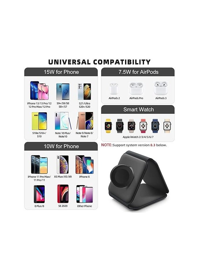 Excefore 3 in 1 Wireless Charger, Wireless Charging, Wireless Magnetic Fast Charging Foldable Dock station Charger - Image 5