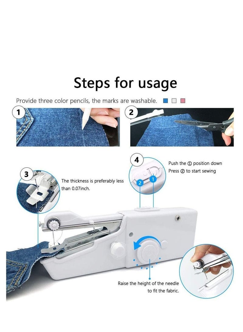 Y&D Mini Handheld Sewing Machine Portable Cordless Quick Handy Electric Repairing Stitch Tool for Fabric Clothing Kids Cloth Home Travel DIY Use  - Image 4