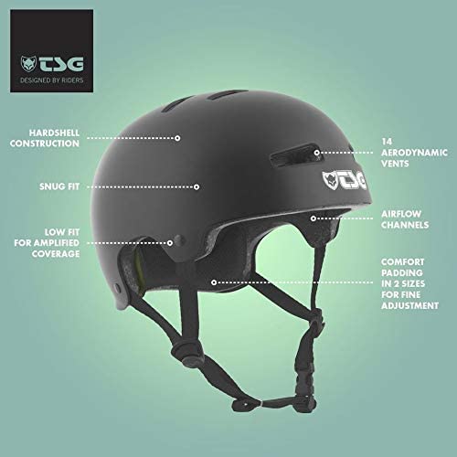 TSG Evolution Skate & Bike Helmet in Satin Olive w/Snug Fit & Triple Cert. for Skateboarding, Cycling, MTB, Park Skating, Roller Derby, and Scooter (Satin White, XXL 59-61cm)… - Image 2