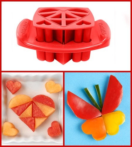 FunBites Food Cutter, Sandwich Cutter for Kids, Bento Lunch Box Accessory, Cuts Food into Bite-Size Shapes – Yellow Squares/Red Hearts/Blue Triangles - Image 3