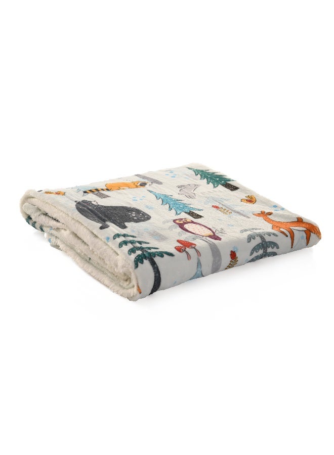 منترا بطانية أطفال مايكروفيبر ( Super Soft Printed ) Forest  Design  - Image 1