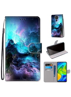 HuHa Case Cover For Xiaomi Redmi 10X 4G / Note 9 Coloured Drawing Cross Texture Horizontal Flip PU Leather Case with Holder & Card Slots & Wallet & Lanyard Colorful Clouds 