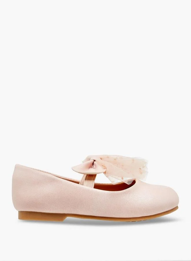 JUNIORS Bow Accent Slip-On Ballerina Shoes With Elastic Strap
