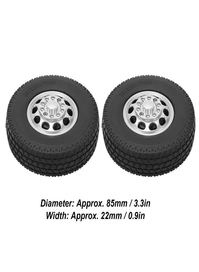 Dilwe إطارات مطاطية لسيارة ديلوي 1/14 RC، 2 قطع محور أمامي مع إطارات مطاطية متوافقة مع العجلات الأمامية لشاحنة الجرار 1/14 - Image 2