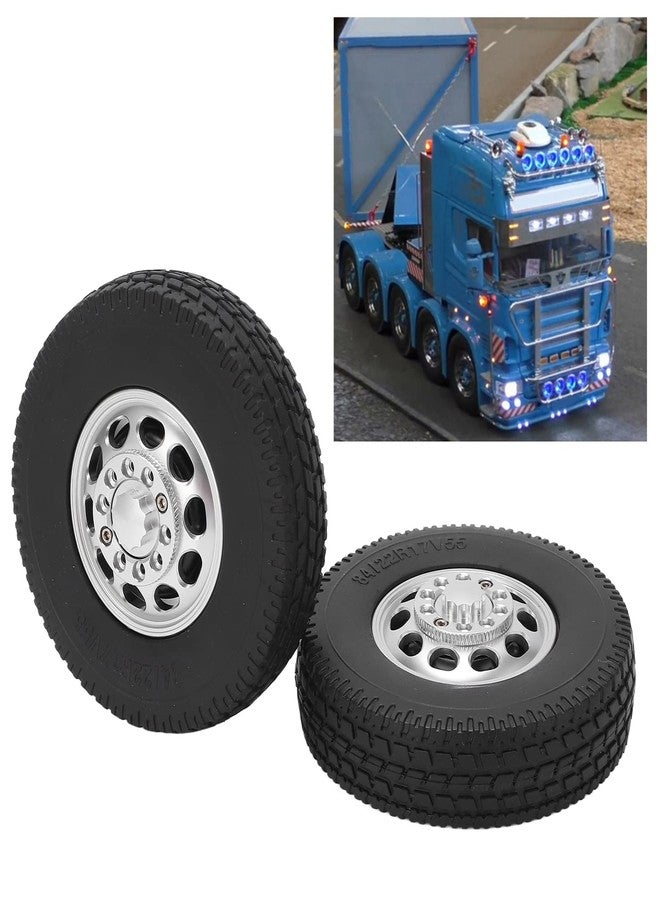 Dilwe إطارات مطاطية لسيارة ديلوي 1/14 RC، 2 قطع محور أمامي مع إطارات مطاطية متوافقة مع العجلات الأمامية لشاحنة الجرار 1/14 - Image 5
