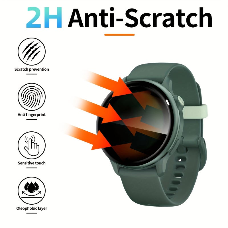 3 قطع واقي شاشة من الزجاج المقوى لساعة Garmin Vivoactive 6 الذكية، عالي الوضوح، فائق النحافة، مقاوم للخدوش، خالٍ من الفقاعات، سهل التركيب مع الأدوات. - Image 3
