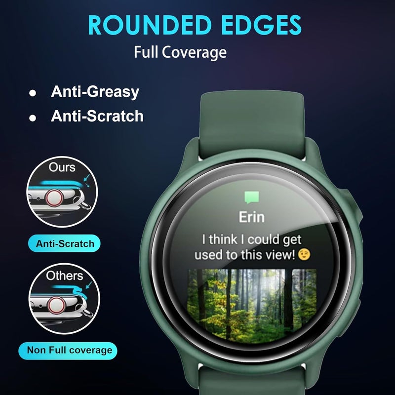3 قطع واقي شاشة من الزجاج المقوى لساعة Garmin Vivoactive 6 الذكية، عالي الوضوح، فائق النحافة، مقاوم للخدوش، خالٍ من الفقاعات، سهل التركيب مع الأدوات. - Image 4
