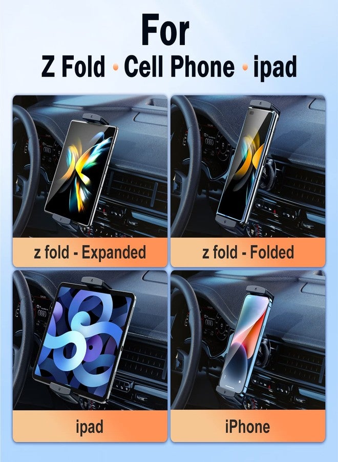 xuenair iPad mini Car Mount, [360° Rotatable& Firmly Grip & Never Fall Off] Air Vent Tablet Mount for Car, Z Fold 6 Accessories for iPad Pro Air Mini Z Fold 7 6 5 4 3 iPhone 15 14 Pro Max Samsung - Image 2
