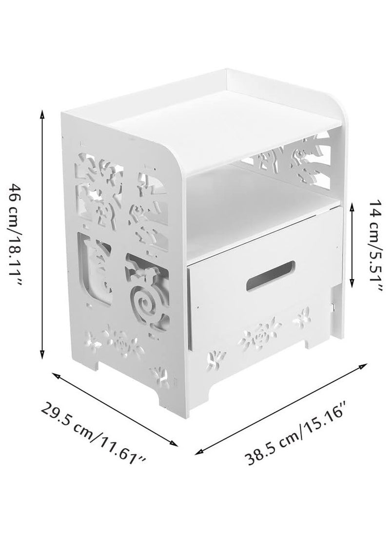 TPGP - side table with drawer ||A multi-use bedroom side table with a distinctive design and a bottom drawer for storage - Image 1