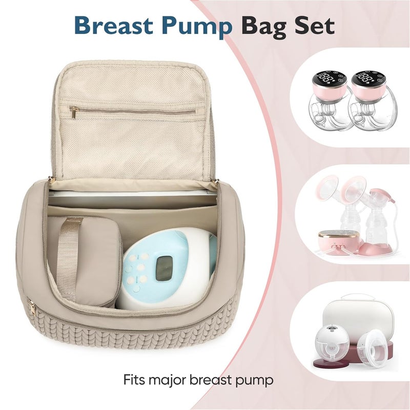 Qualyphant Breast Pump Bag for Spectra S1S2  Medela  Insulated Cooler Bag 14 Laptop Sleeve Diaper Backpack with Changing Pad  Lightweight Waterresistant  Stylish for Work Travel - Image 4