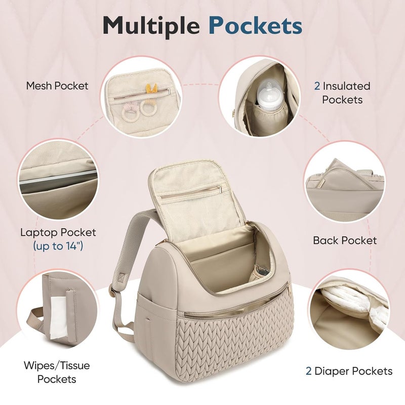 Qualyphant Breast Pump Bag for Spectra S1S2  Medela  Insulated Cooler Bag 14 Laptop Sleeve Diaper Backpack with Changing Pad  Lightweight Waterresistant  Stylish for Work Travel - Image 5