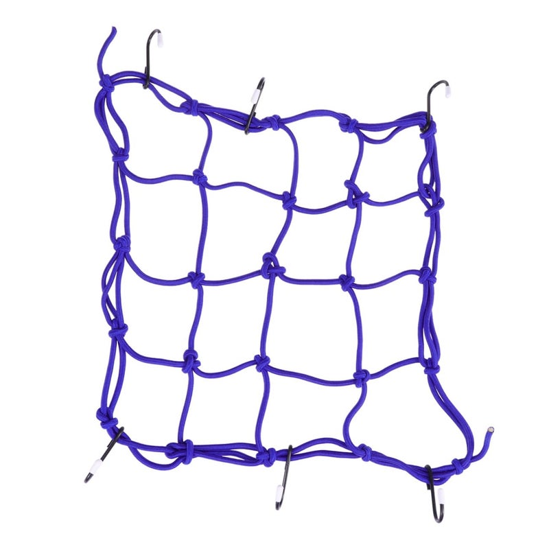 Durable Elastic Luggage Net Cover For Motorcycle Bike Truck Bed Roof Rack Blue - Image 2