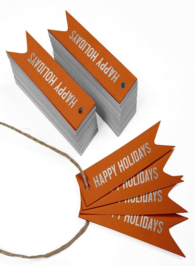 Inkdotpot Happy Holiday Bottle Tag Silver Foil Favor Hang Tags Pack of 100 - Image 3