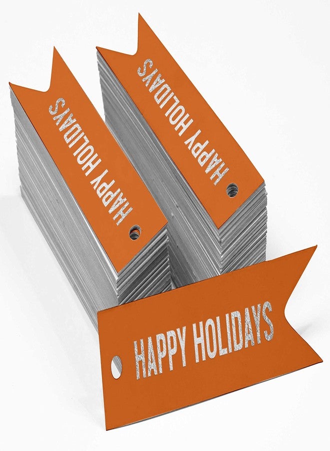 Inkdotpot Happy Holiday Bottle Tag Silver Foil Favor Hang Tags Pack of 100 - Image 2