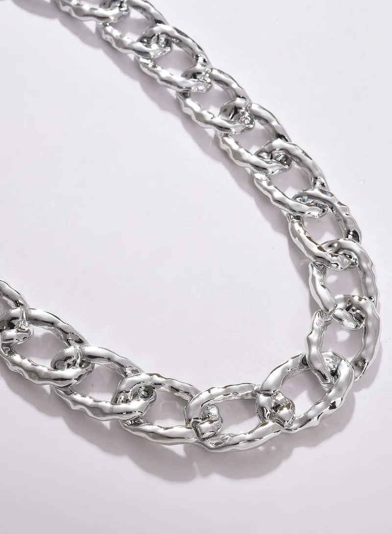 SOHI Silver Plated Designer Necklace