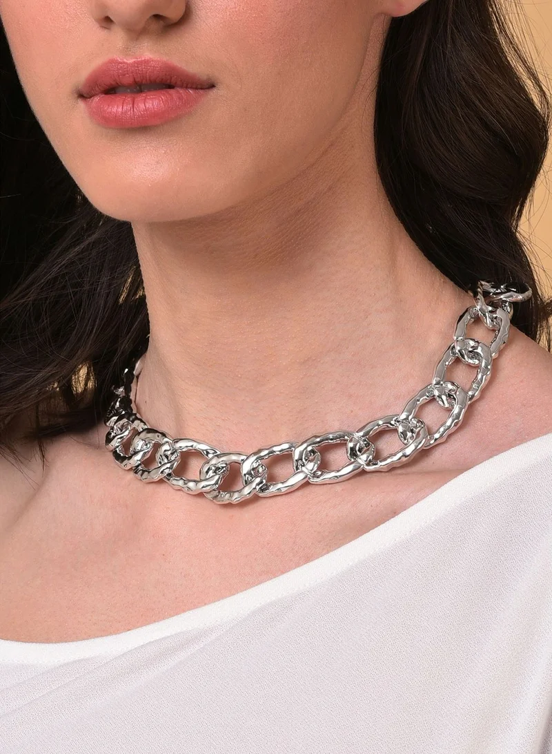 SOHI Silver Plated Designer Necklace