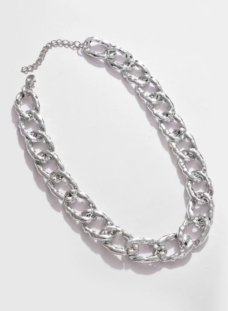 SOHI Silver Plated Designer Necklace