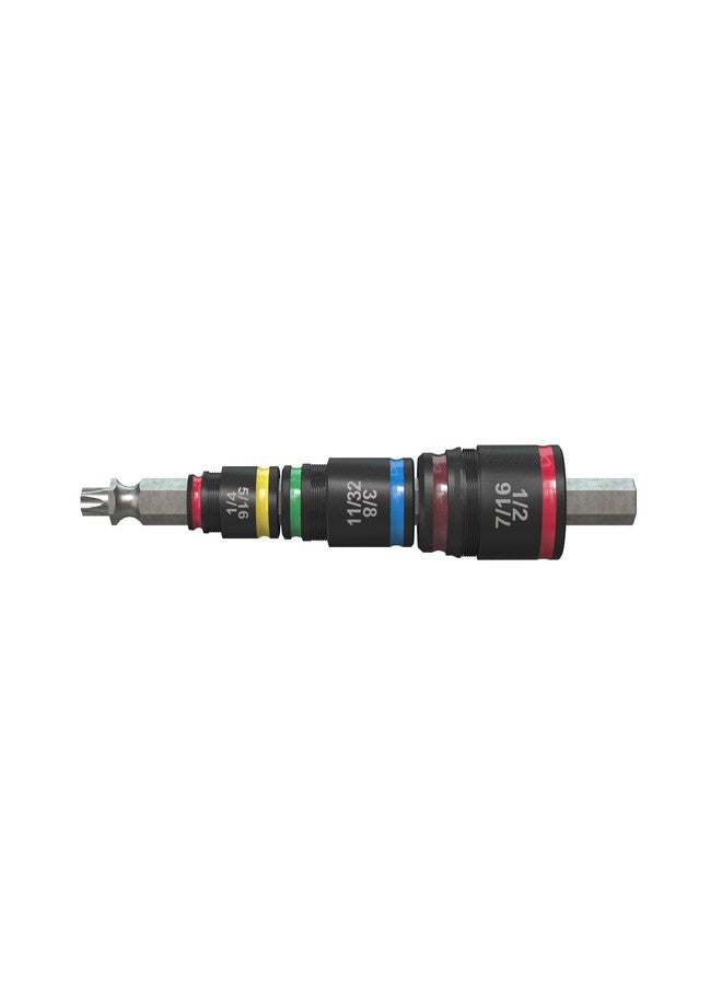 Malco 7-in-1 C-RHEX Flip Bit Socket Set with 3 cleanable, reversible, and stackable, color-coded sockets featuring an ultra-powerful magnet and a T25 integrated driver head. Impact Rated. - Image 1