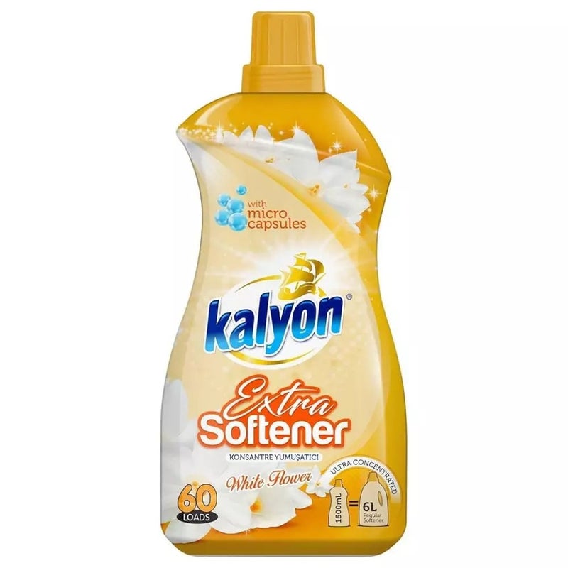 Kalyon Luxury Concentrated Fabric Softener In White Flower Fragrance- 1500ml