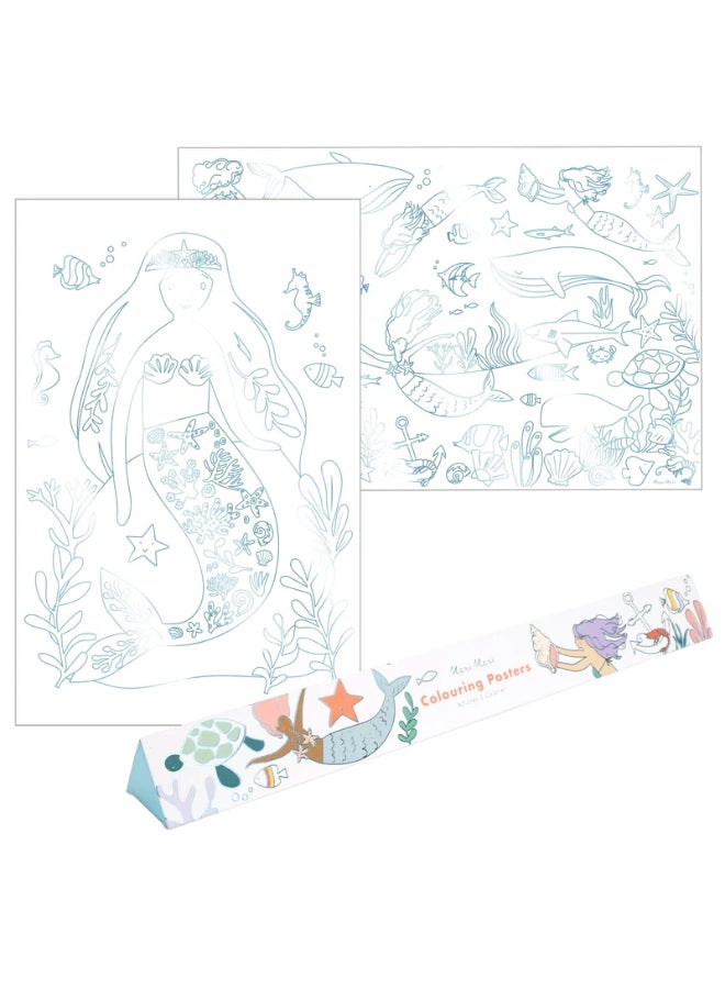 Meri Meri Mermaid Colouring Posters - Image 1
