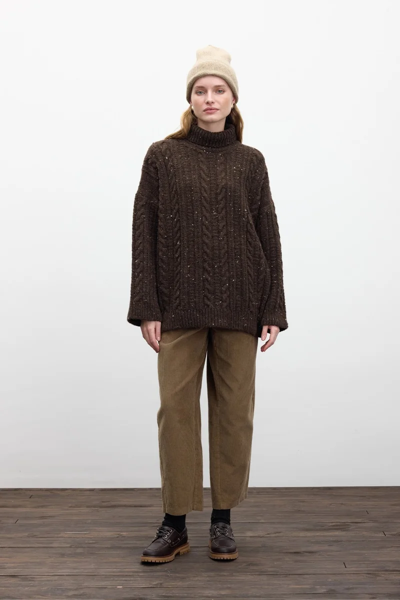 Manuka Turtleneck Knitted Sweater Brown