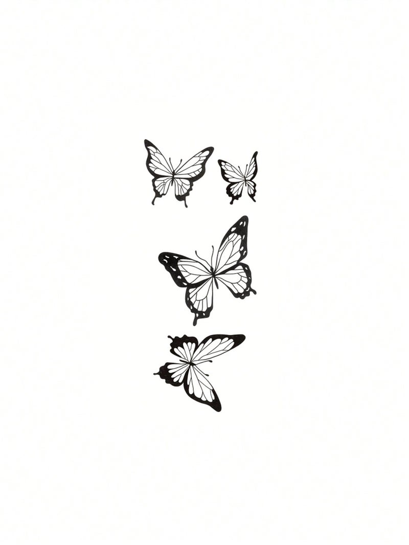 Elegant Black Butterfly Temporary Tattoo – Waterproof and Easy to Remove - Image 2