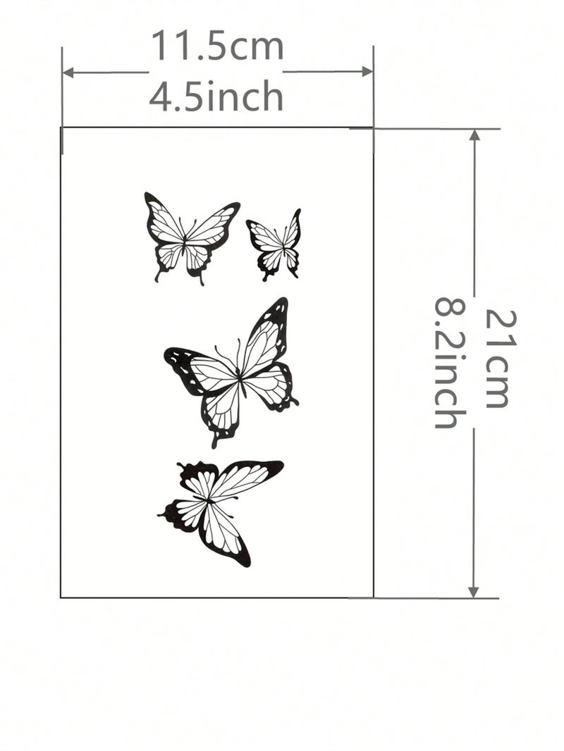 Elegant Black Butterfly Temporary Tattoo – Waterproof and Easy to Remove - Image 3
