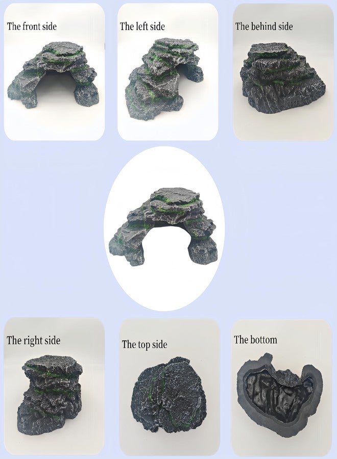 YOZIEMQ Reptile Hideouts,Resin Reptile Cave Habitat for Leopard Geckos, Lizards, Turtles, Snakes and Amphibians. (Reptile Platform, Large) - Image 3