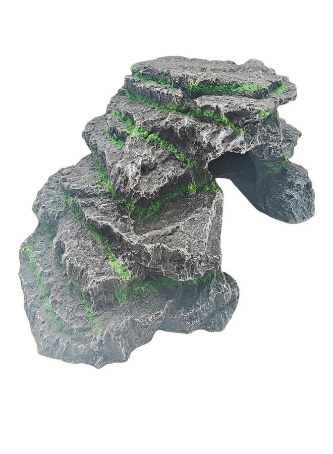 YOZIEMQ Reptile Hideouts,Resin Reptile Cave Habitat for Leopard Geckos, Lizards, Turtles, Snakes and Amphibians. (Reptile Platform, Large) - Image 1