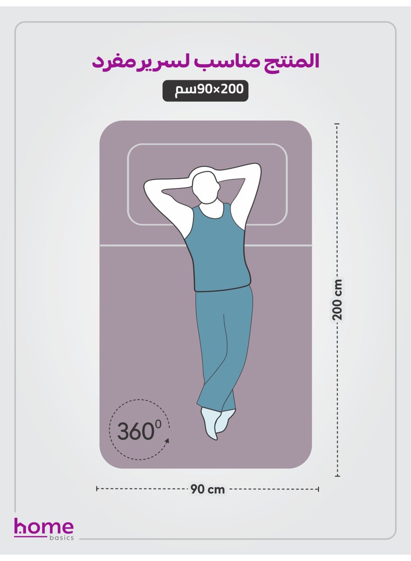 Donetella Bedding Fitted Sheet - Fits 90x190 Cm Bed For Single Bed 2 Pcs (1 Fitted Sheet and 1 Pillowcase) - 30 Cm Deep Pocket - Solid Bed Sheet - Image 2