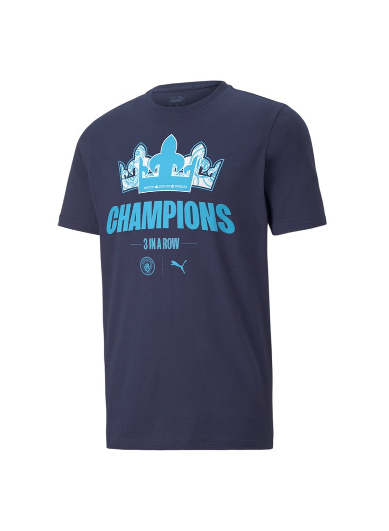PUMA Manchester City 22/23 Mens Blue League Champions T-shirt - Image 1