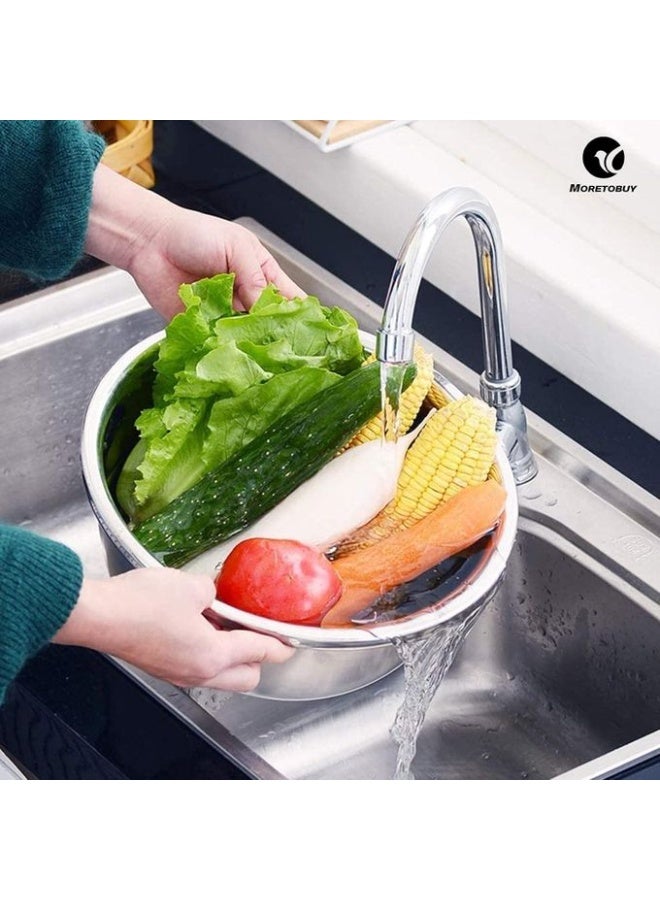 Stainless steel strainer, grater and dough hook set - Image 5