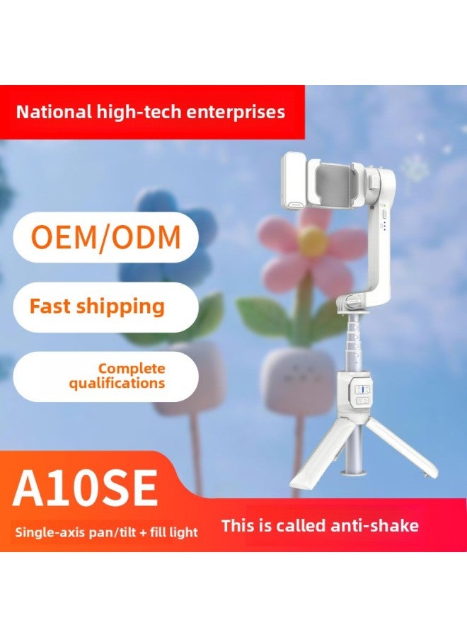 Mobile Phone Pan-tilt Stabilizer Hand-held Anti-shake Smart Follow-up 360-degree Automatic Rotation Shooting Artifact Tripod Pass-Color:A10se White + Fill Light  - Image 2