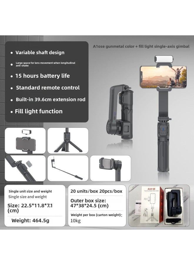 Mobile Phone Pan-tilt Stabilizer Hand-held Anti-shake Smart Follow-up 360-degree Automatic Rotation Shooting Artifact Tripod Pass-Color:A10se White + Fill Light  - Image 3