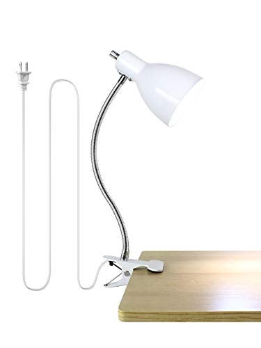 LALISU Desk lamp Eye-Caring Table Lamps, 360°Rotation Gooseneck Clip on Lamp Reading Light Portable Reading Book Light Clamp Study Desk Lamps for Bedroom and Office Home Lighting (White) - Image 1