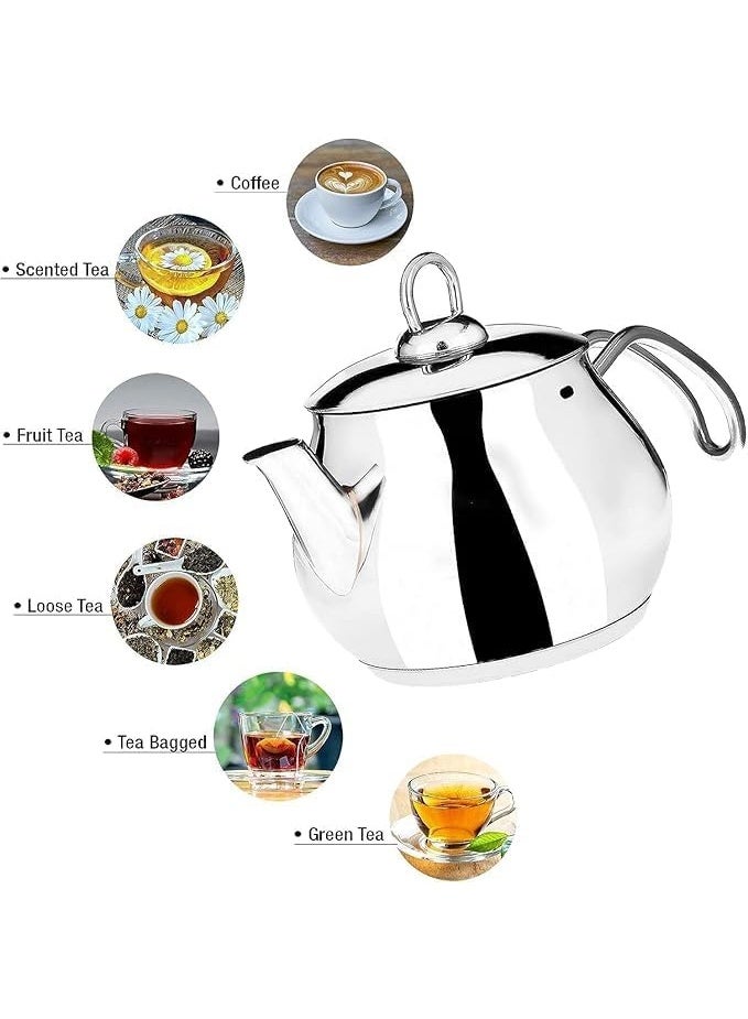 Heavy-Duty Metal Kettle – Elegant Design, Durable Material Preserves Flavor, Perfect for Tea and Coffee - Image 3