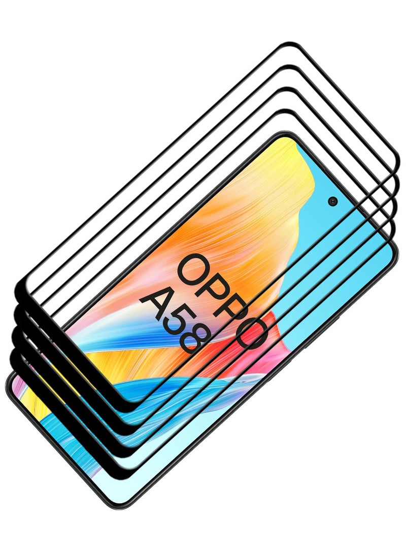 ACLIX 4 Pieces Antistatic ESD Dustproof Premium Quality High Definition Tempered Glass Screen Protector Designed For Oppo A58 4G - Image 1